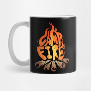 Blazing Warming Campfire On Camping Mug